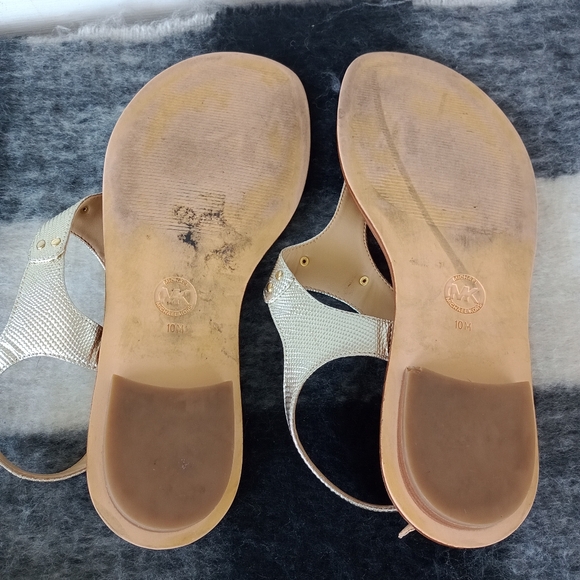 MICHAEL Michael Kors Plate Sandal Gold Metallic Snake Women’s Size 10M - Picture 7 of 13